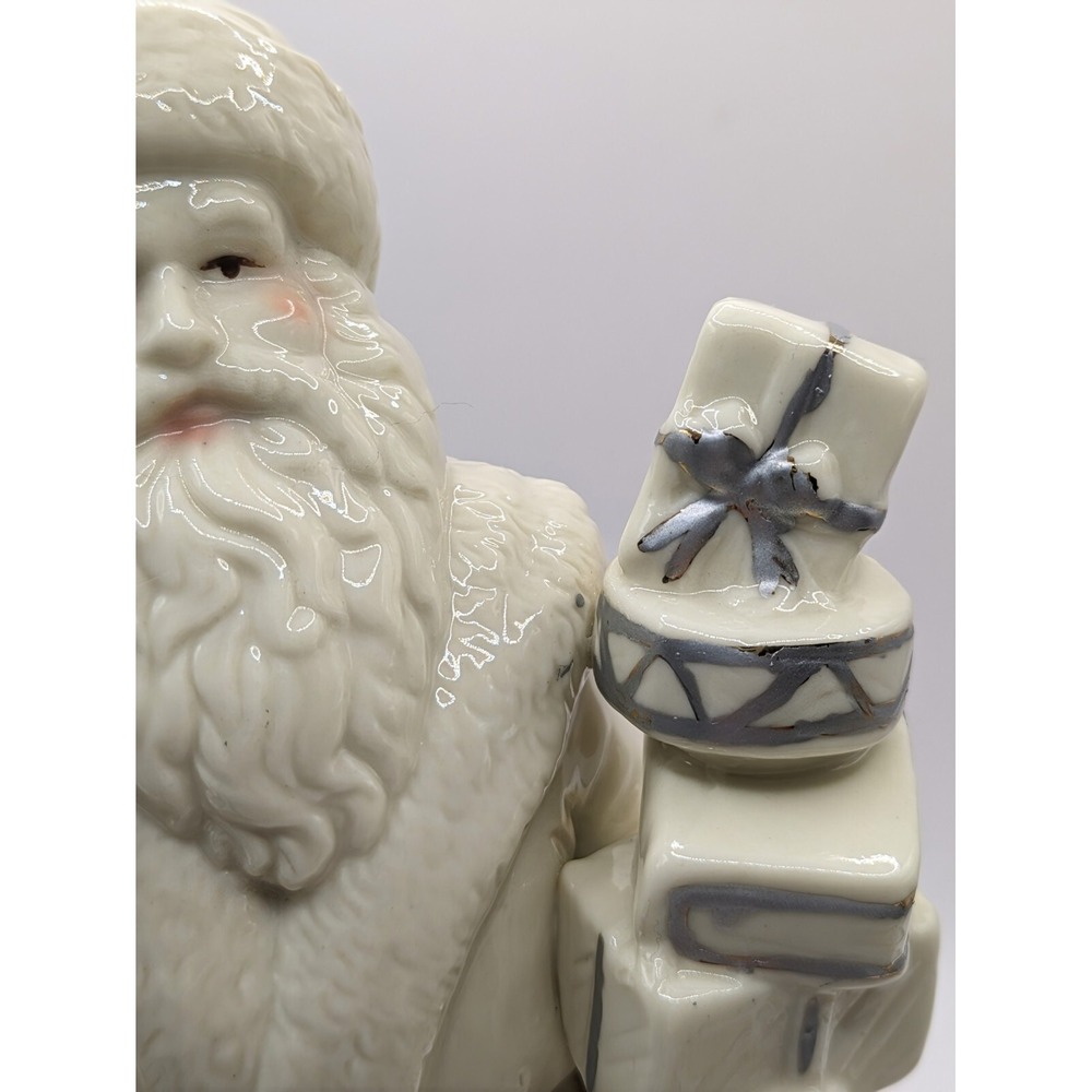 Santa Figurine Holding Lantern Presents Cutout Stars‎ Snowflakes 10" - Picture 11 of 16